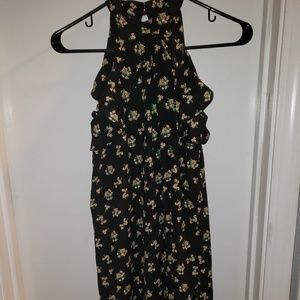 Black dress with flower pattern